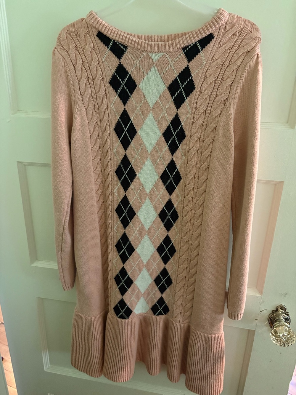 Gymboree Girl’s Pink Argyle Cable-Knit Sweater Dress